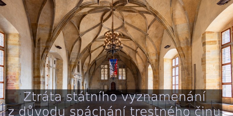 Ztráta státního vyznamenání z důvodu spáchání trestného činu